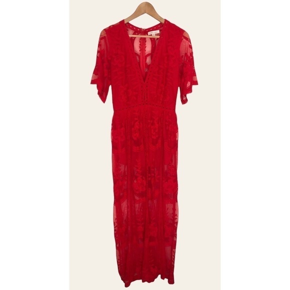 Honey Punch Lace Maxi Dress Romper - Picture 4 of 16